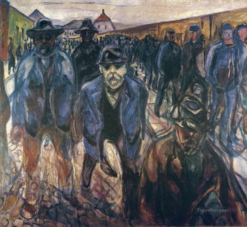 エドヴァルド・ムンク Painting - 帰宅途中の労働者 1915年 エドヴァルド・ムンク